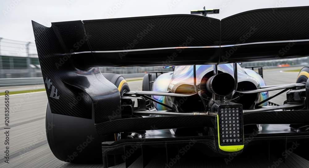 Naklejka premium Racing car speeding on track circuit.