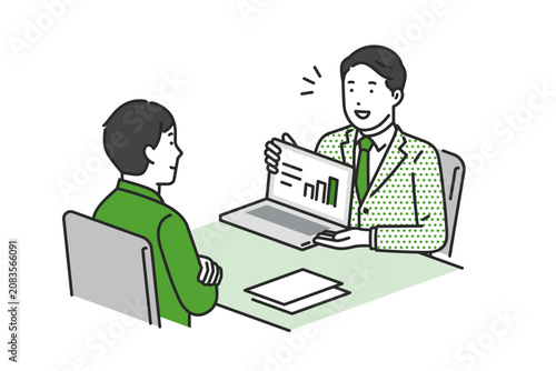 営業をする男性,スーツ