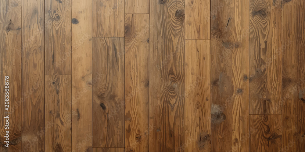 Fototapeta premium Rustic Brown Wooden Plank Wall Texture Background with Natural Oak Wood Grain Pattern and Weathered Hardwood Surface