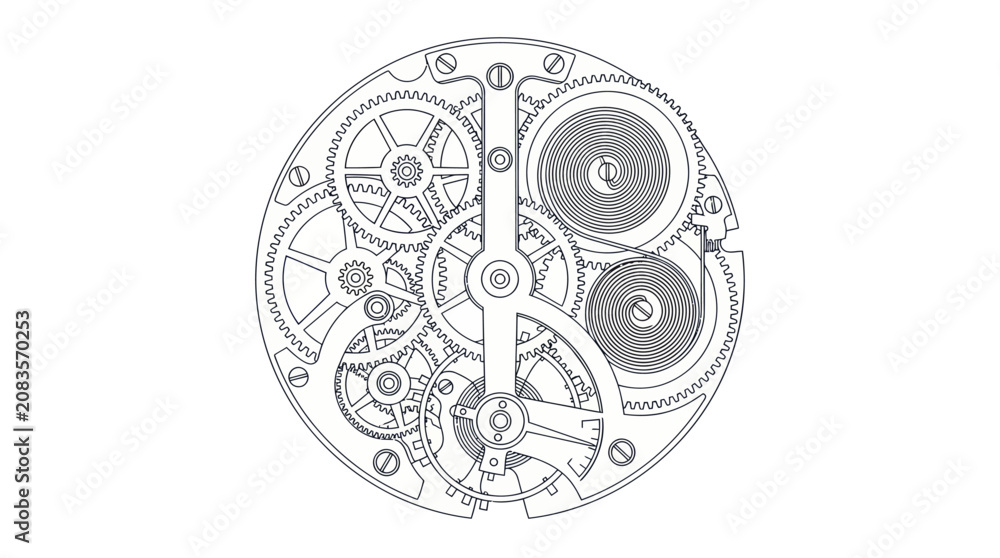 Naklejka premium Watch Mechanism Vector Illustration