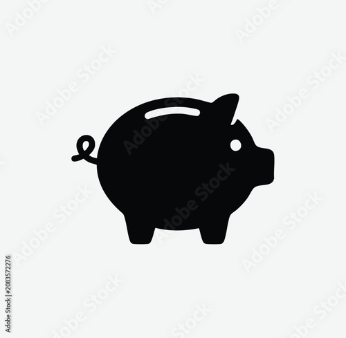 Принти на полотні Piggy bank silhouette icon representing personal finance saving and money manage
