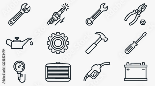 Obraz na plátně Hand Tools and Automotive Repair Essentials.