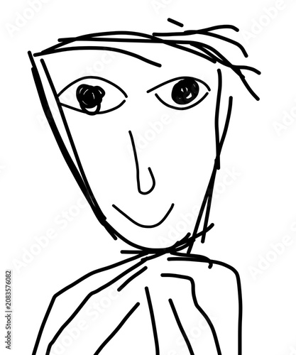 Abstract Line Art Face Sketch Minimalist Scribble Hand Drawn Portrait
