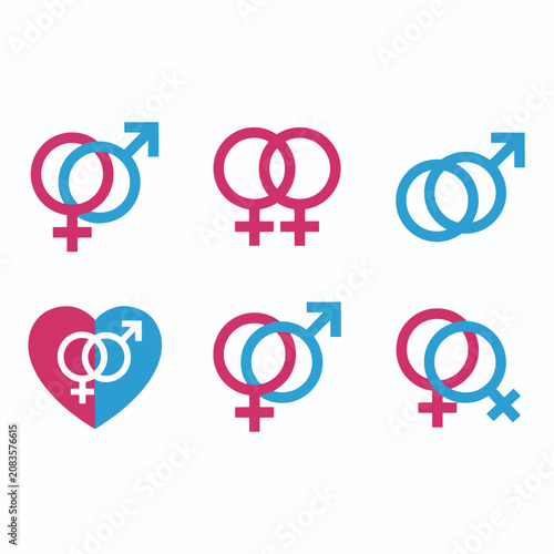 Gender Symbols Combined with Heart and Infinity Designs