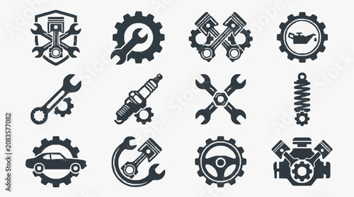 Mechanical Tools and Industrial Icons Collection.