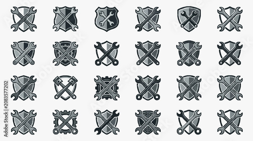 Obraz na plátně Medieval heraldic shields collection.