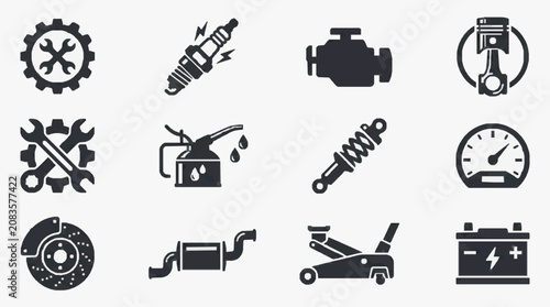 Mechanical Maintenance Icons Set.