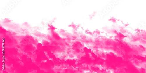 Abstract bright pink smoke or cloud texture effect isolated on transparent background overlay