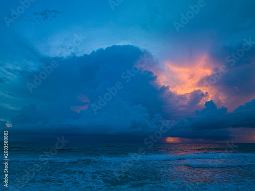 Foto Aerial view amazing the sky was illuminated with a spectacular sight