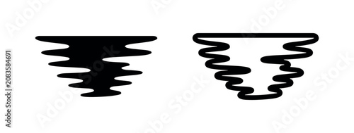 Fotografie Smoke column or tornado whirlwind icon set, representing weather phenomena or abstract movement
