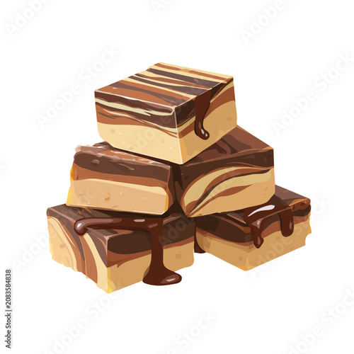 Flat 2D Fudge vector illustration, icon graphic on white background