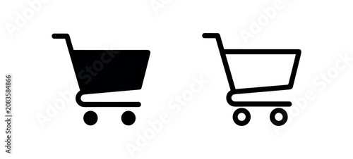 Konstfotografi Simple shopping cart icon, e-commerce and retail symbol