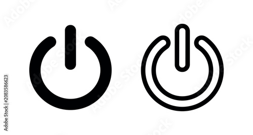 Obraz na płótnie Power Button Icons - On Off Switch and Energy Control Symbol