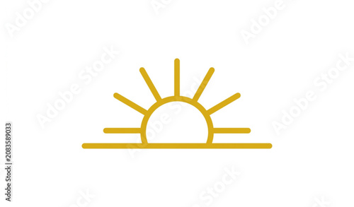 Minimalist Sunrise Logo Design Vector Icon for Nature Travel and Wellness Branding