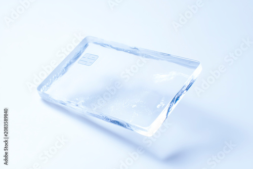 Conceptual ice payment card symbolizing financial security