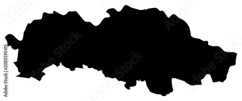 Foto A contour map of Presov Region. Slovak region silhouette