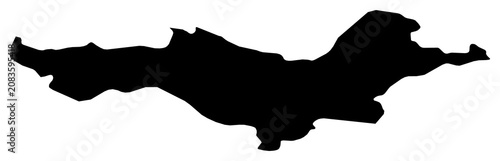 Fotografie A contour map of Požega-Slavonia. Croatian county silhouette