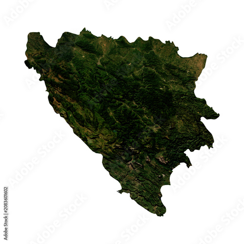 Bild auf Leinwand Bosnia and Herzegovina Geological Map with Hillshade Relief, High Resolution Ter