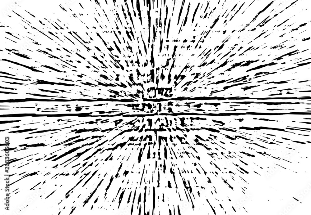 Fototapeta premium Radial Burst Background, Motion Blur Background, Abstract grunge vector background with star light explosion, black motion lines, Black and white abstract grunge background, Shattered Glass Effect