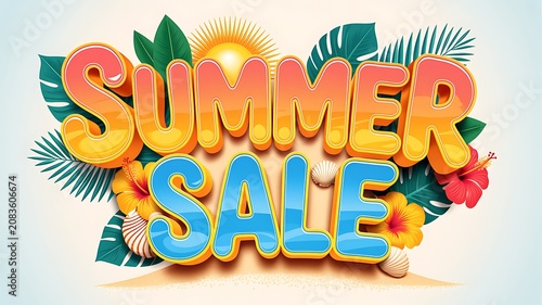 Summer sale vector banner graphic vector
