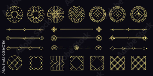 art deco borders and dividers vector ornamental