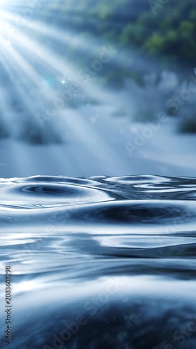 Minimalist liquid chrome silver fluid with organic movement and cold vapor loop / 洗練された液体金属クロームの滑らかな動きと冷気ミストのテック抽象ループ4