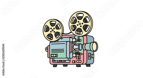 Vintage Film Projector Vector Illustration