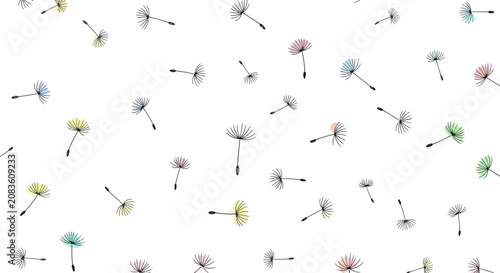 Pastel Dandelion Seed Seamless Pattern