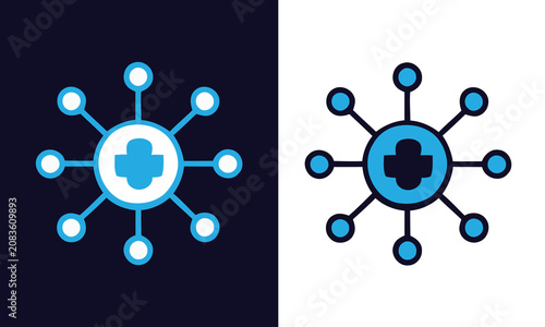 Fotografía Medical Network and Healthcare Connection Hub Icon
