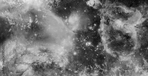 Obraz na płótnie Monochrome Galaxy Core with Dense Dust Lanes and Star Cluster