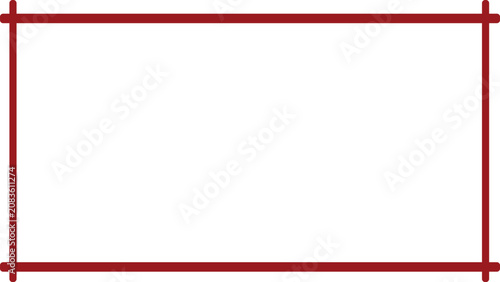 Red metal frame on white background