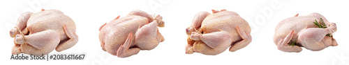 Fotografie A high quality set of- RAW chicken isolated in white premium background stock PNG file click here