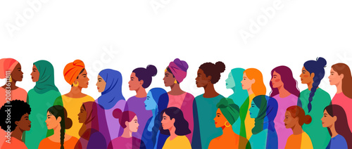 Photos Diverse Women Crowd Diverse Nationalities Cultures Ethnicity Unity Togetherness