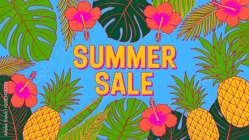 Summer sale editable text effect template. Editable text style effect summer sale theme suitable to celebrate the summer event