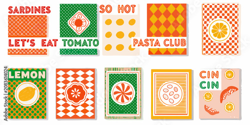 vintage culinary menu cards vector illustration retro