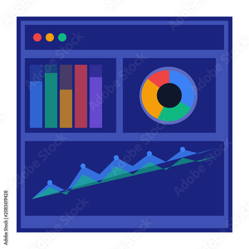 Modern Data Analytics Icon Vector Design for Business and Intelligence
