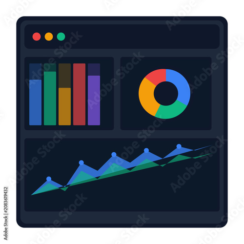 Modern Data Analytics Icon Vector Design for Business and Intelligence
