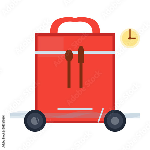 Fast Food Delivery Bag Icon Vector Design for Online Ordering