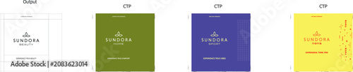 Foto Vector packaging brand label template set featuring corporate logo designs with