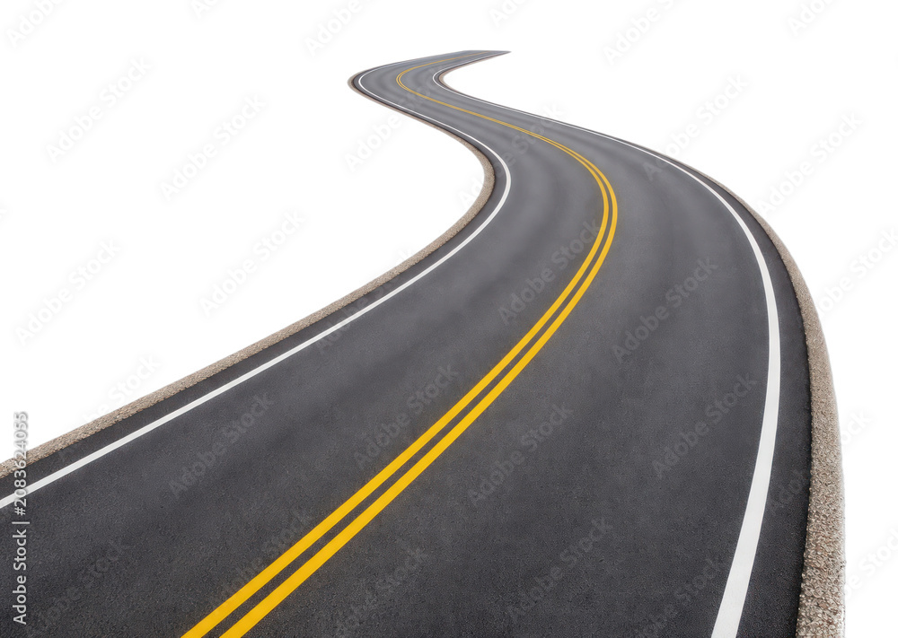 Obraz premium PNG Curved road isolated background