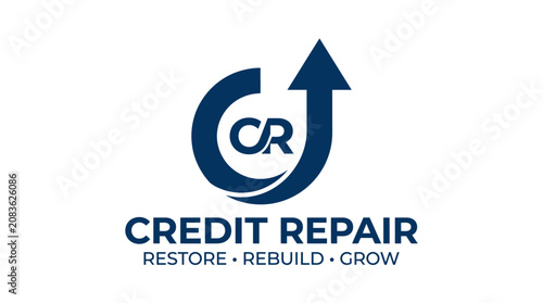 Credit Repair logo with arrow and circular letter C.