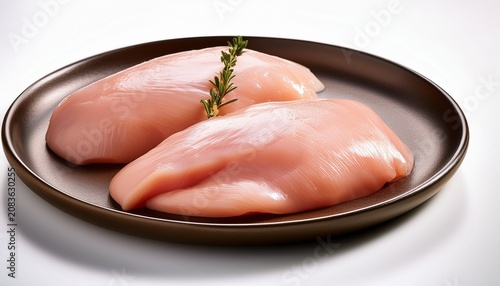 raw chicken breast fillet on plate