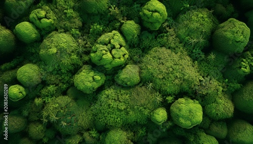 top view green moss forest nature texture background ai generated image