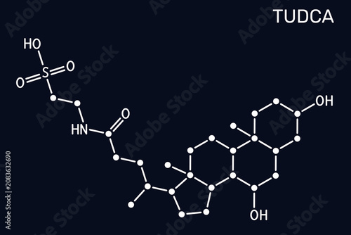 Foto Tauroursodeoxycholic acid, TUDCA, ursodoxicoltaurine molecule