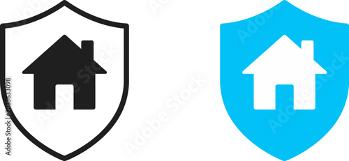 House icon inside a shield symbol for security