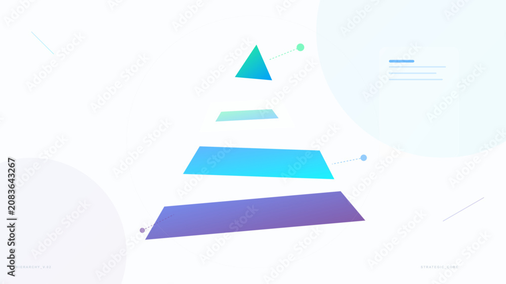 Fototapeta premium Abstract pyramid hierarchy diagram for corporate business strategy