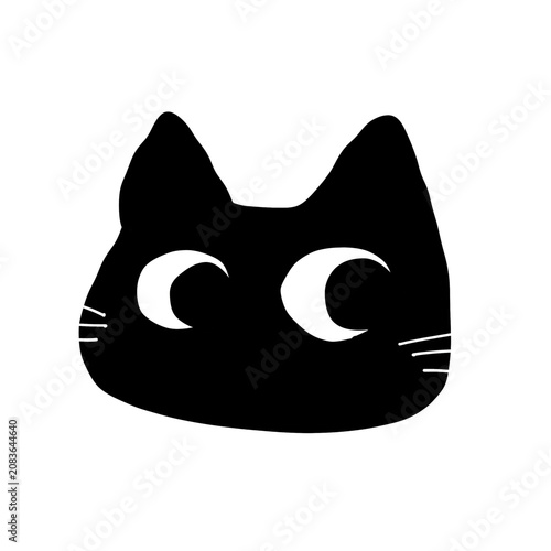 くるっとした目の黒猫シンプル