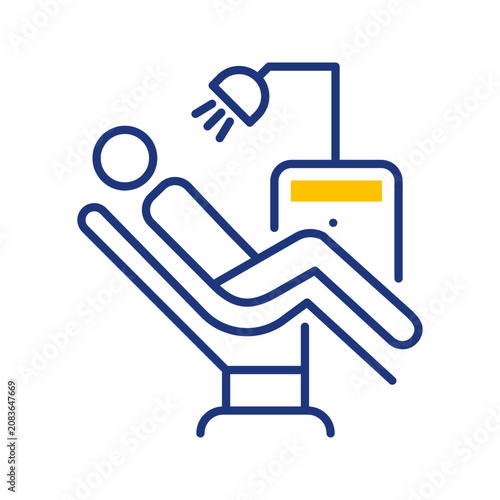 Dental chair icon. Healthcare and dentistry line symbol. Color.