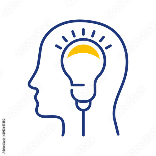 Light bulb idea icon. Business and innovation line symbol. Color.