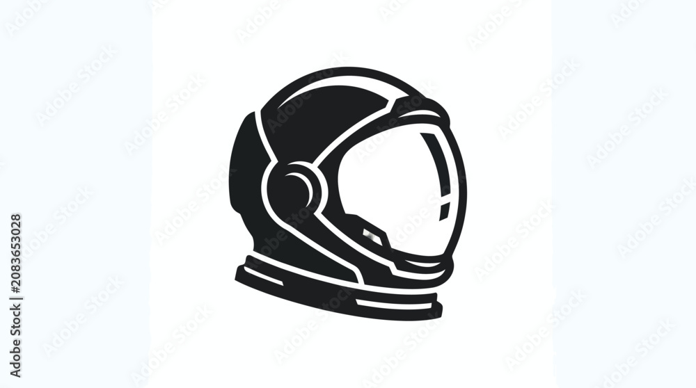 Fototapeta premium Silhouette of Astronaut Helmet for Space Exploration.
